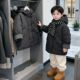 男童棉服2026冬装 加厚棉袄冬 格子拼接棉衣男孩中长款 新款 韩系时尚