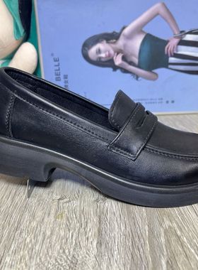 真皮厚底乐福鞋女2026春季新款轻便软底一脚蹬复古单鞋通勤工作鞋