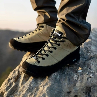 复刻摩纳哥高端徒步中帮登山鞋轻奢户外露营鞋系带耐磨马丁靴男鞋