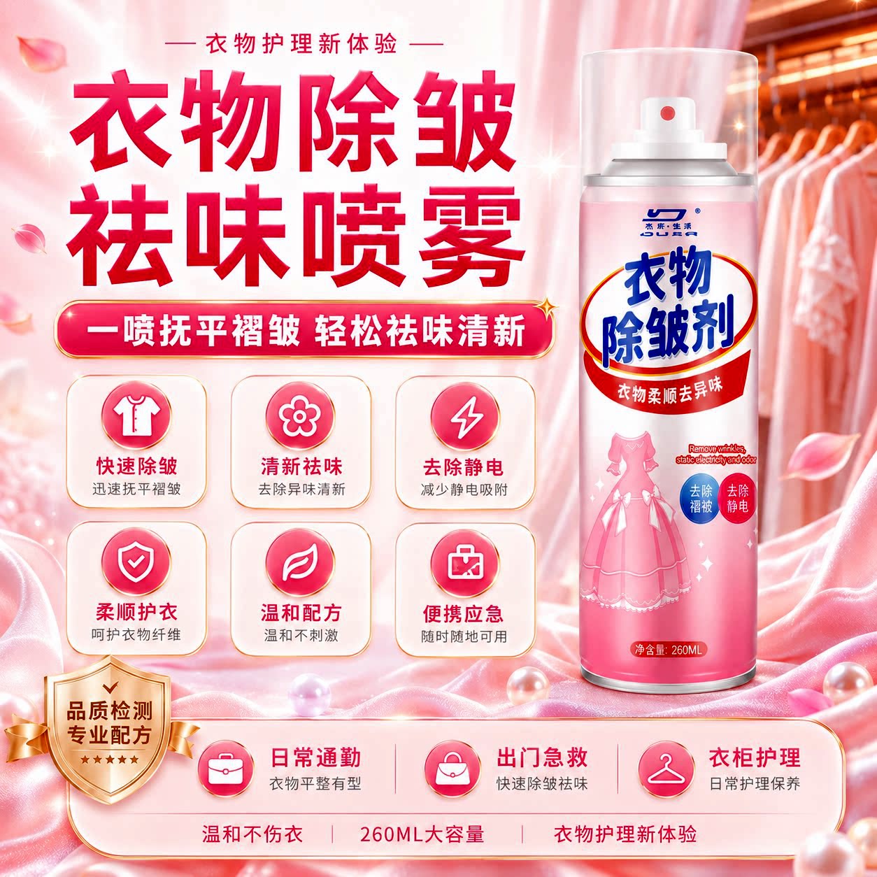 杜尔德澳衣物除皱剂留香喷雾持久衣服除皱除味剂织物除臭祛异味