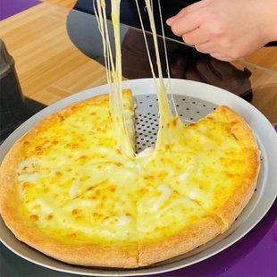 不粘芝心披萨烤盘厚铝合金烤箱专用带孔烘焙工具pizza薄脆盘托盘