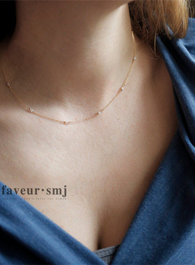 mini美国包金天然深海白蝶贝项链