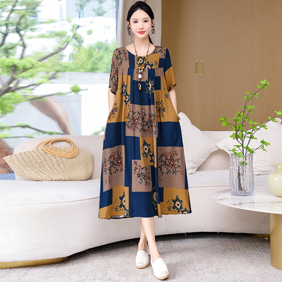 新款棉绸夏季大码宽松妈妈