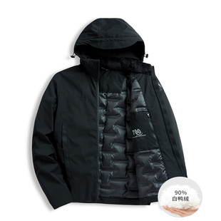 探索者商务羽绒服男连帽加厚90%鸭绒冬季防风保暖商务休闲外套
