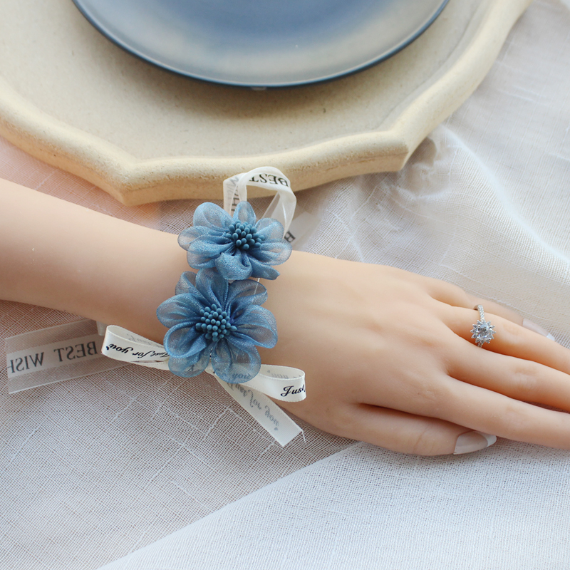 韩式粉色花朵新娘手花伴郎手腕花