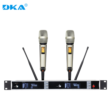 Dka Skm9000 Professional One-To-Two Wireless Microphone for Home Singing, Ktv Karaoke, Stage Performance Microphone