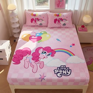 双面牛奶绒被罩防静电被套2025新款儿童床小马宝莉牛奶绒单床笠