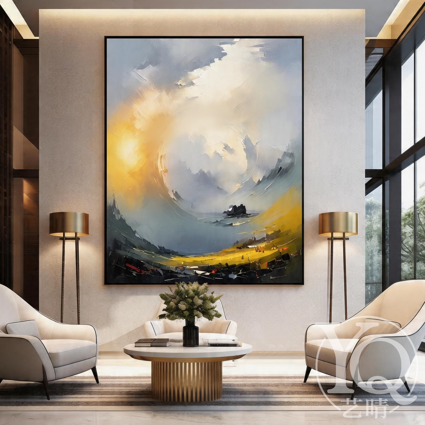 艺晴纯手绘油画大芬村抽象画挂画