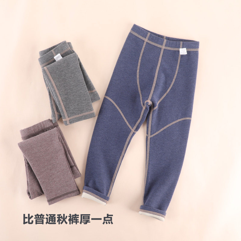 秋裤男童薄款儿童德绒保暖裤薄绒单条打底裤春秋冬款中大童小男孩