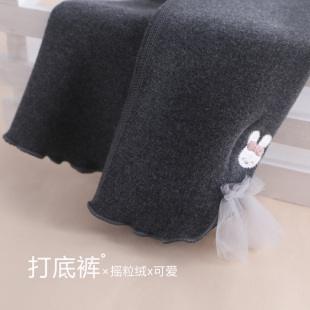 宝宝加绒打底裤外穿加厚棉裤内穿无骨保暖裤秋裤韩版校服秋冬款