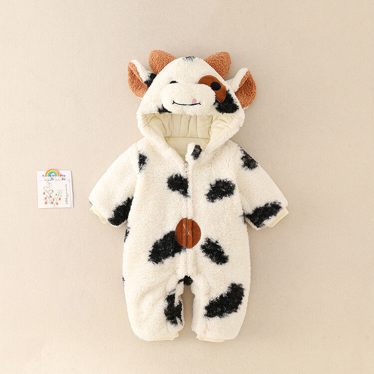 聚酯纤维奶牛A类秋冬季连身哈衣男女通用连身衣/爬服/哈衣毛毛衣