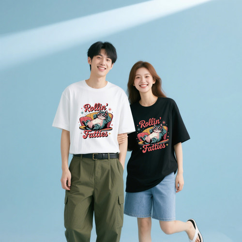 夏季纯棉宽松版型短袖T恤男女款