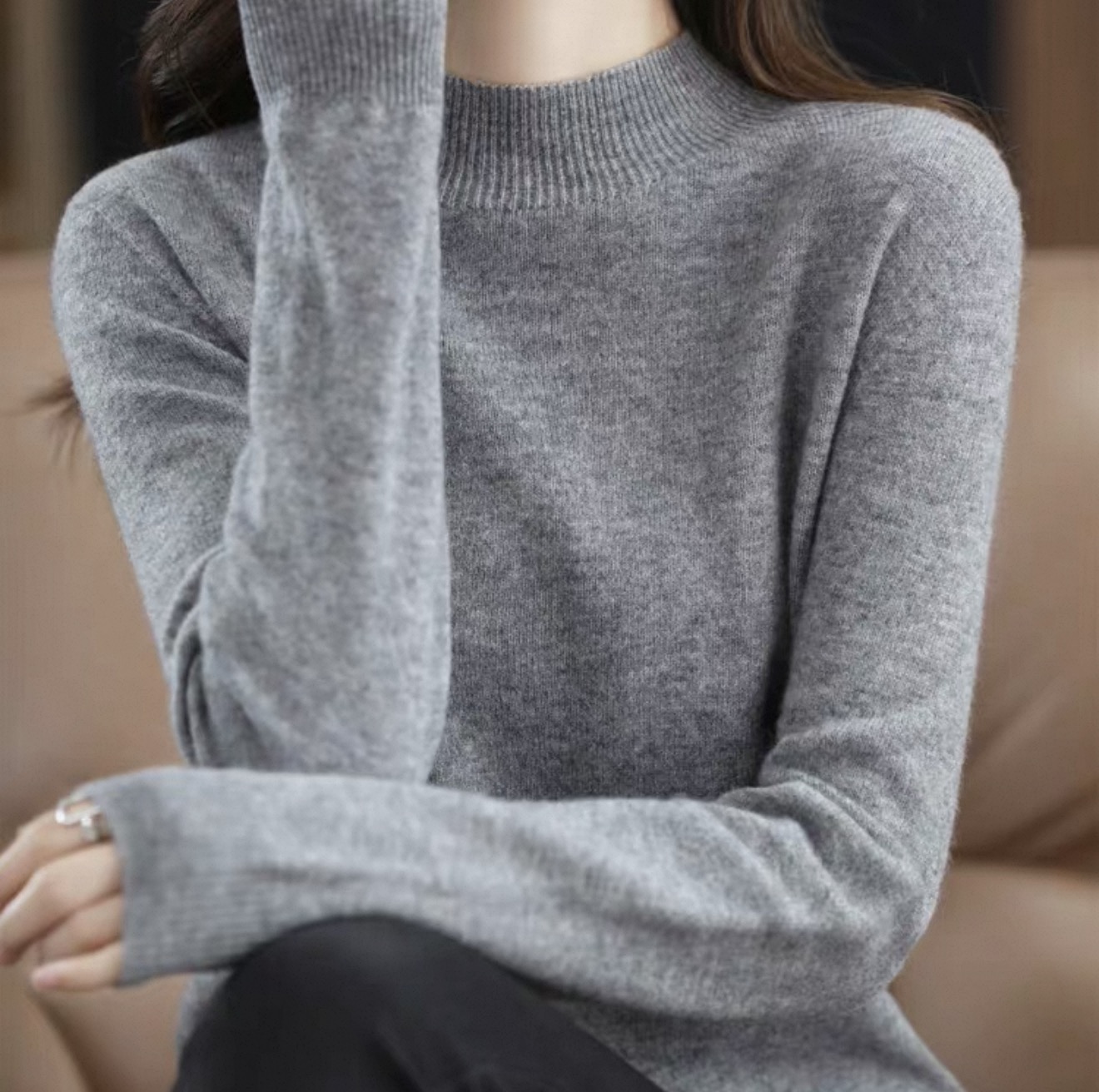 第二件0元 秋冬保暖针织衫女V领长袖毛衣打底衫百搭上衣不起