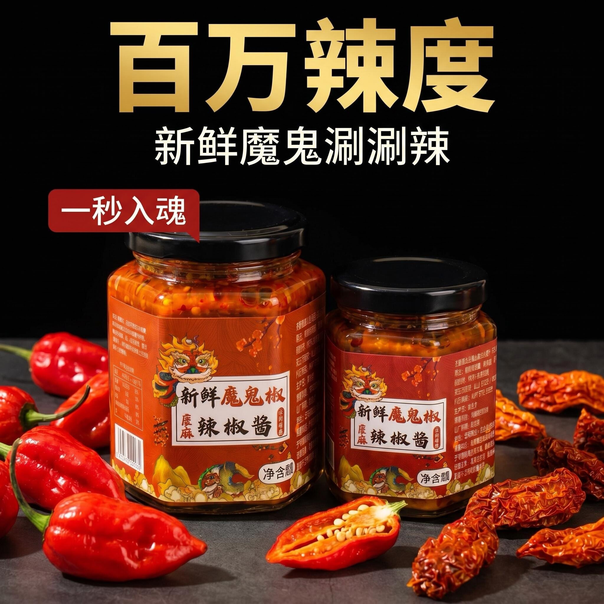 云南深山魔鬼涮涮辣剁椒百万爆辣鲜椒酱饭店摆摊商用重口调味辣酱