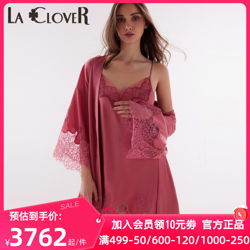 爱慕高端laclover兰卡文心动时刻短睡袍真丝性感薄款睡衣lc48tz1