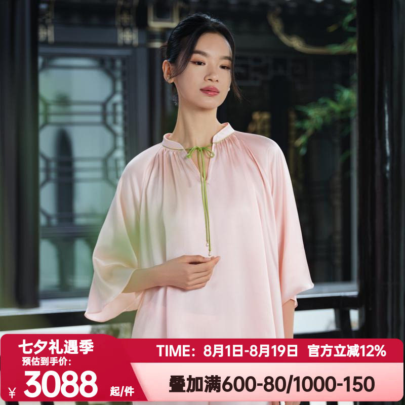 爱慕皇锦正品春季真丝经典女士睡衣套装套头分身家居服HJ21528