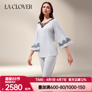 兰卡文LA 春夏季 秘语玫瑰系列套头分身睡衣套装 LC46YB1 CLOVER正品