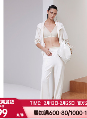 爱慕·CHUANG正品原典2睡裤女条绒直筒休闲可外穿家居裤CA472031