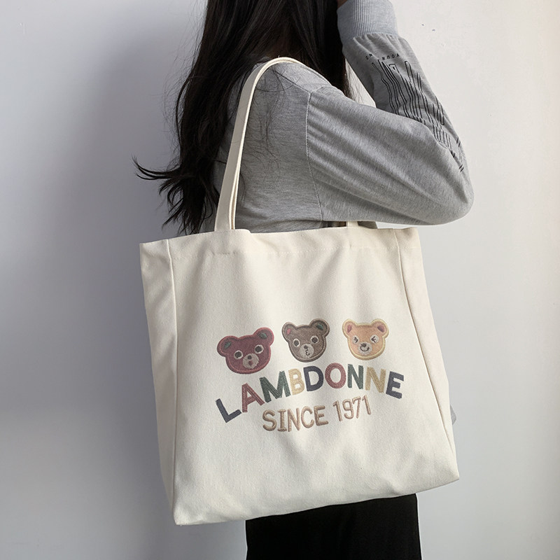 帆布包女小众设计文艺时尚2026新款学生外出补习通勤单肩手提包