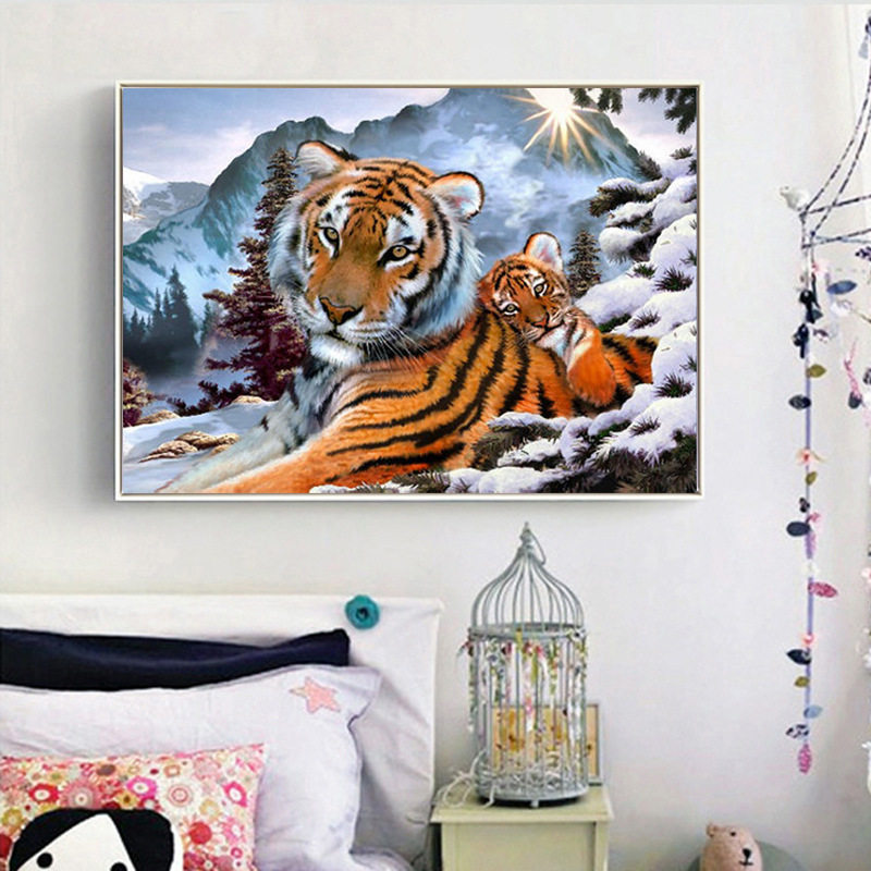 钻石绣2024年新款满钻石画十字绣贴钻绣客厅办公室卧室老虎动物,居家布艺,钻石绣,淘宝优惠券,粉丝福利购,淘宝优惠卷