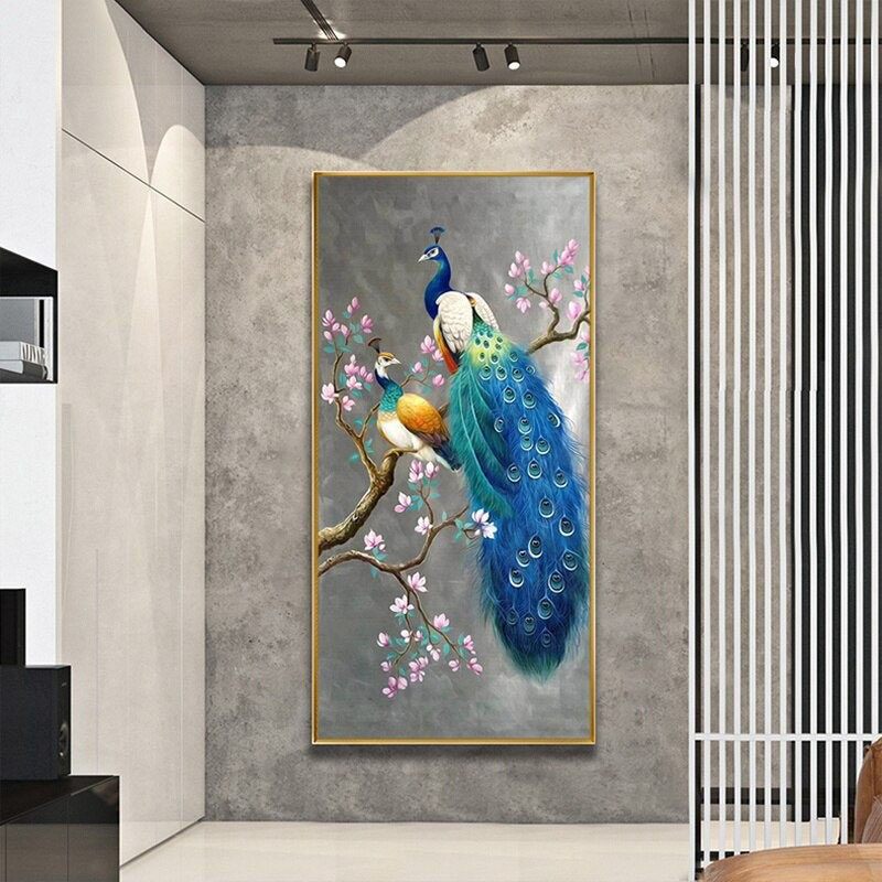 钻石绣2024年新款满钻孔雀玉兰玄关客厅十字绣客厅,居家布艺,钻石绣,淘宝优惠券,粉丝福利购,淘宝优惠卷