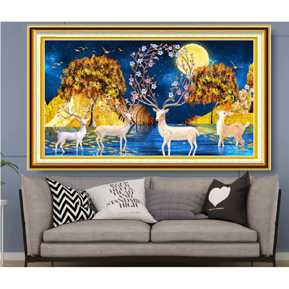 钻石绣2024年新款满钻欧式5d发财麋鹿贴钻十字绣客厅卧室,居家布艺,钻石绣,淘宝优惠券,粉丝福利购,淘宝优惠卷