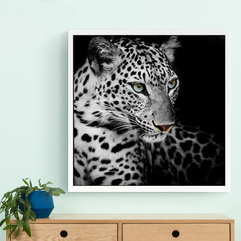 钻石绣2024年新款满钻5D客厅黑白豹子贴钻十字绣卧室餐厅动物,居家布艺,钻石绣,淘宝优惠券,粉丝福利购,淘宝优惠卷