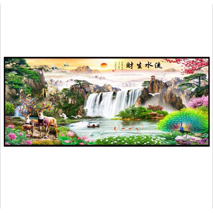 钻石绣2024年新款满钻现代中式5D大幅风水画DIY点钻十字绣,居家布艺,钻石绣,淘宝优惠券,粉丝福利购,淘宝优惠卷