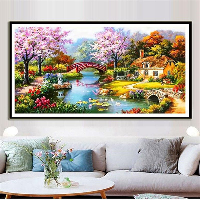 钻石绣2024年新款满钻向日葵十字绣5d花卉庄园风景客厅粘钻画,居家布艺,钻石绣,淘宝优惠券,粉丝福利购,淘宝优惠卷