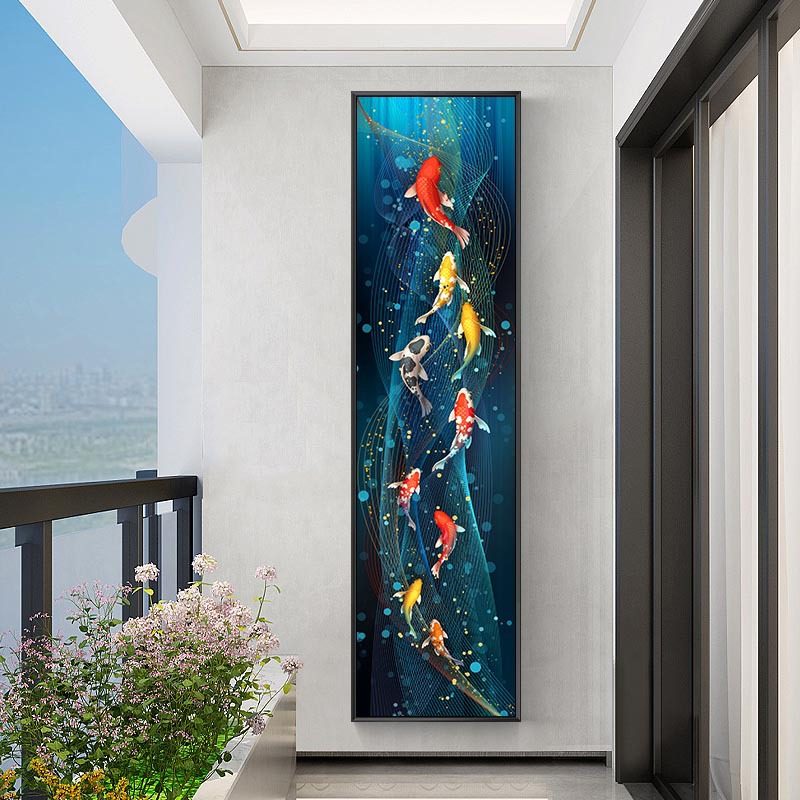钻石绣2024年新款满钻十字绣九鱼图砖石画客厅卧室走廊玄关,居家布艺,钻石绣,淘宝优惠券,粉丝福利购,淘宝优惠卷