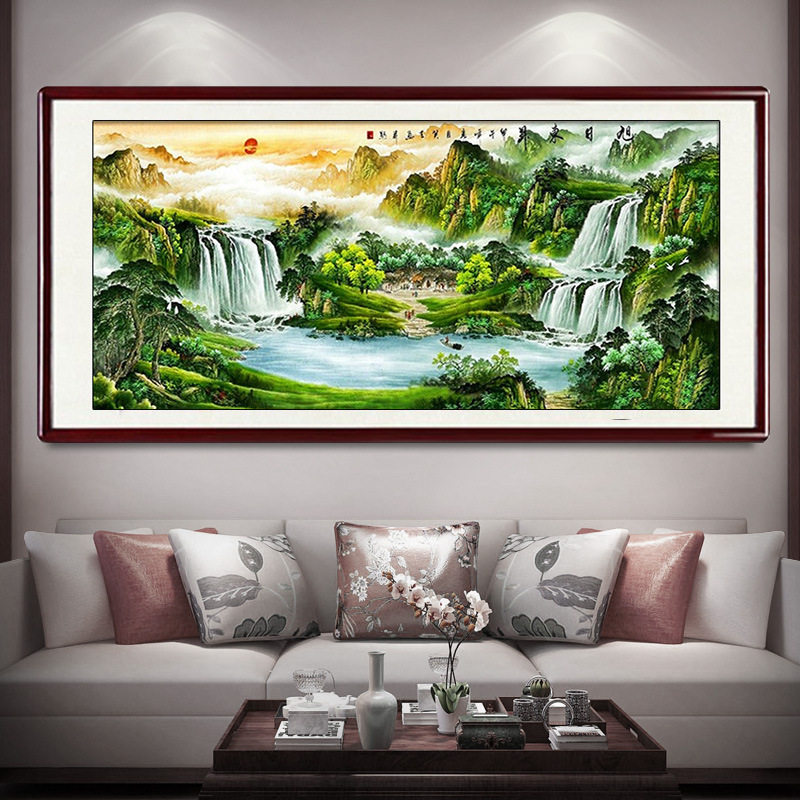 钻石绣2024年新款满钻客厅大幅风景大画山水画风景点钻十字绣,居家布艺,钻石绣,淘宝优惠券,粉丝福利购,淘宝优惠卷