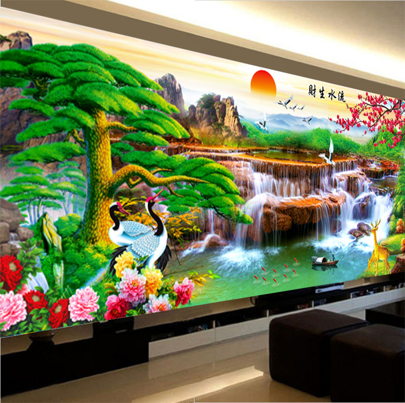 钻石绣2024年新款满钻客厅贴钻十字绣山水风景画SS-AL21