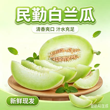 【顺丰包邮】民勤当季银蒂白兰瓜产地现发香甜爽口汁水充足9-10斤