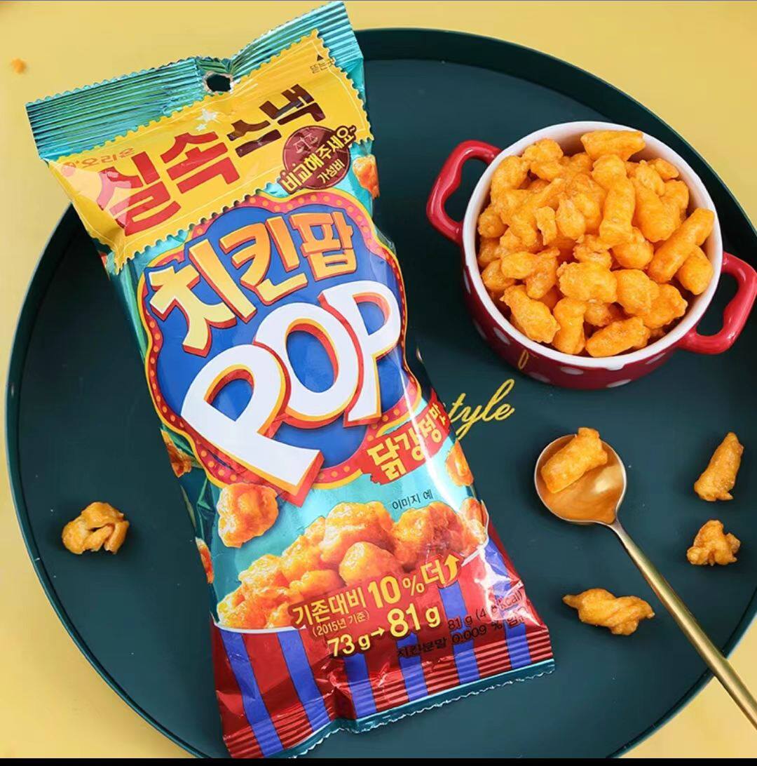 韩国进口 好丽友原味芝士炸鸡风味香酥脆鸡米花电影零食爆米花81g