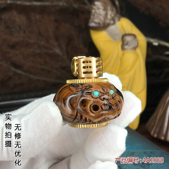 天然黑珊瑚手把文玩煤油打火机防风创意原装机芯貔貅收藏级包邮