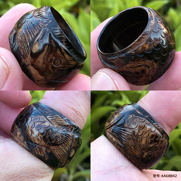 天然保真海柳戒指礼物鲤鱼
