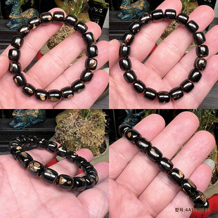 天然保真海柳手串手链佛珠单圈男女款 情侣父母10x10mm天眼纹桶珠