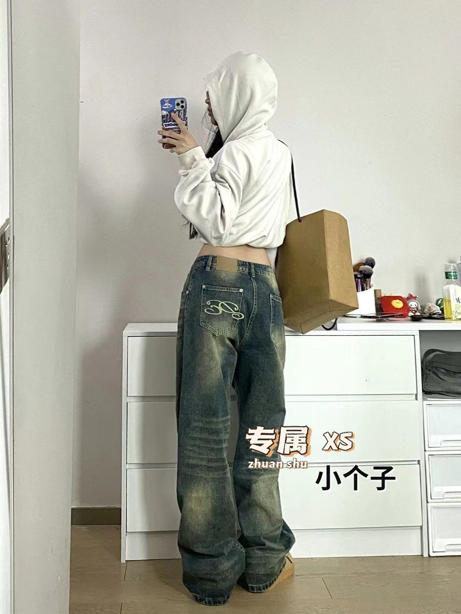 小个子长裤适中牛仔布2024春夏季