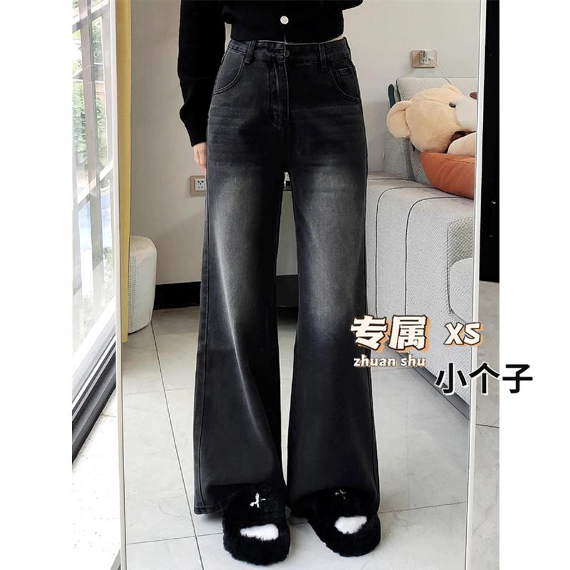 适中2025春季牛仔布微喇裤长裤