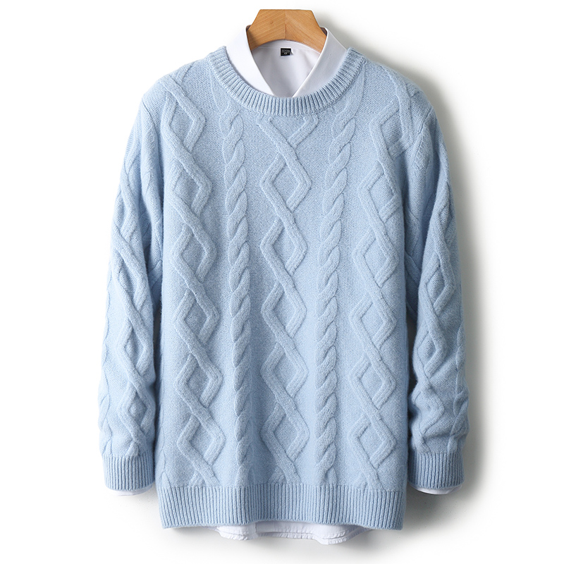 秋冬新款男士纯羊毛保暖打底衫