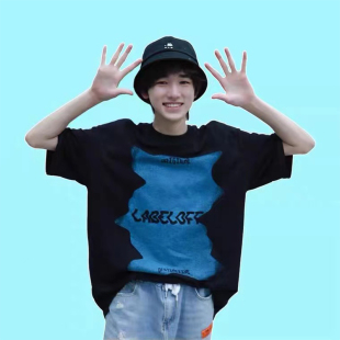 宽松潮牌街头嘻哈男女情侣装 宋亚轩同款 韩版 T恤女夏季 上衣服 短袖