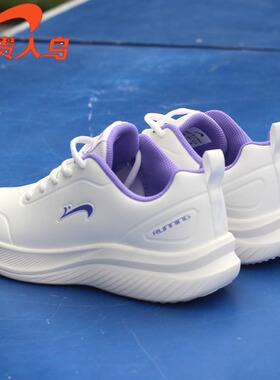 贵人鸟学生运动鞋女鞋白色皮面防水软底减震轻便百搭跑步鞋女波鞋