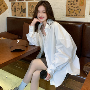 韩版设计感休闲衬衫外套女2025春秋季新款法式宽松显瘦慵懒风上衣图片