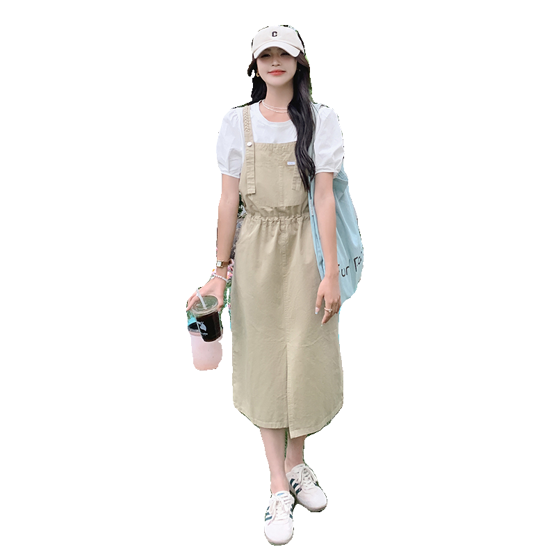 背带裙棉T二件套新款现货P135K198,女装连衣裙,铱本正襟