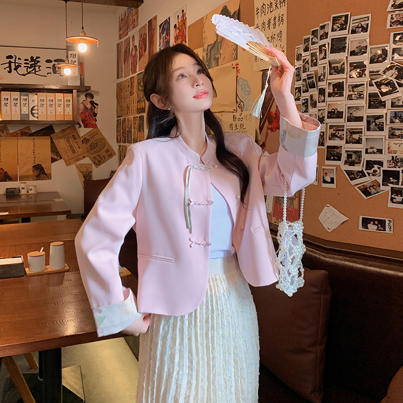 新中式短外套2024春秋新款现货P110K158,女装短外套,铱本正襟