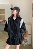棒球服撞色短外套女2024春季新款复古减龄炸街夹克上衣p135k188，女装短外套，铱本正襟