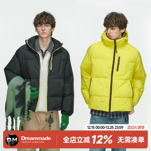Dream made美式撞色连帽防风棉衣男冬季加厚保暖潮牌情侣棉服外套