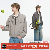 Dream 男生夹克 工装 made老钱风新贵条纹拉链外套男春秋季 boxy短款