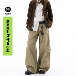 裤 复古多口袋工装 男秋冬季 直筒阔腿休闲裤 子 Dream 男生裤 made美式