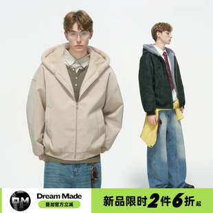 棉服情侣棉袄 加厚荔枝皮男生冬装 Dream made毛领座山雕外套男冬季